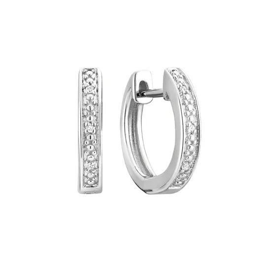 10K Diamond Huggie Earrings