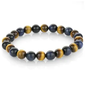 Blue and Yellow Tiger Eye Beaded Bracelet