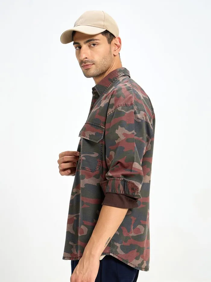 Buy Brown Camo Print Urban Shirt for Men Online in India -Beyoung