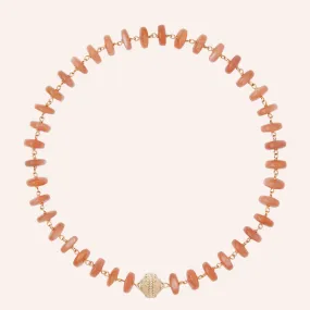 Caspian Peach Moonstone Rondelle Necklace