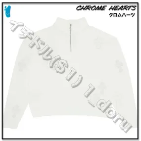 CHROME HEARTS  |Unisex Street Style Cotton Logo Sweatshirts