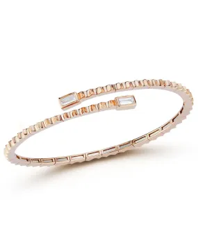 Clive Baguette Diamond Fluted Coil Bracelet