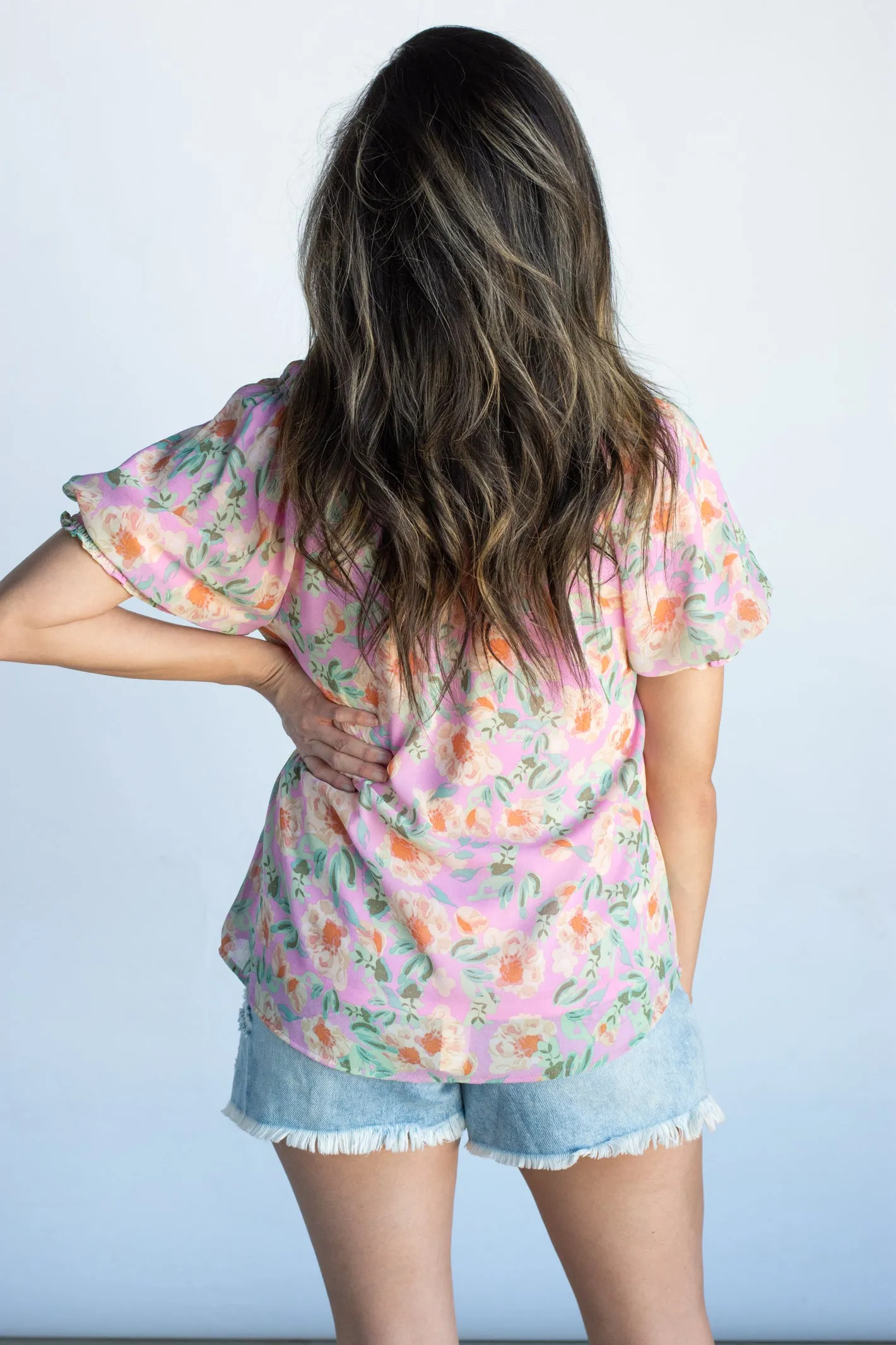 Comfortable with You Pink Floral Top