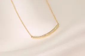 Curved Bar Diamond Necklace