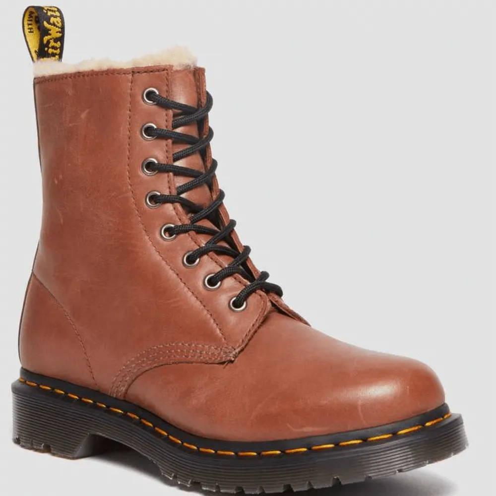 Dr Martens 1460 Serena Fur Lined Boots - Tan