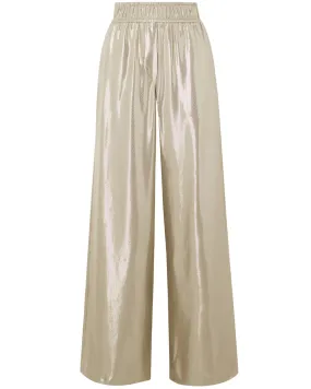 Gold Metallic Wide Leg Pant