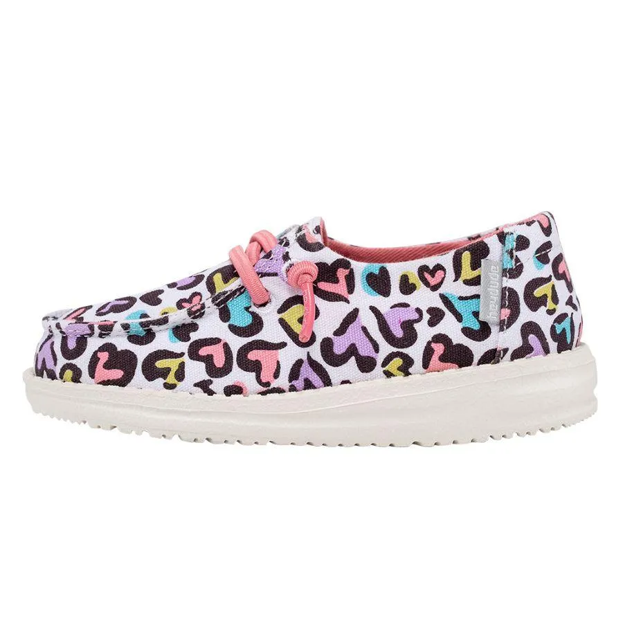 Hey Dude Girls Wendy Toddler Slip On Shoes- White Leopard