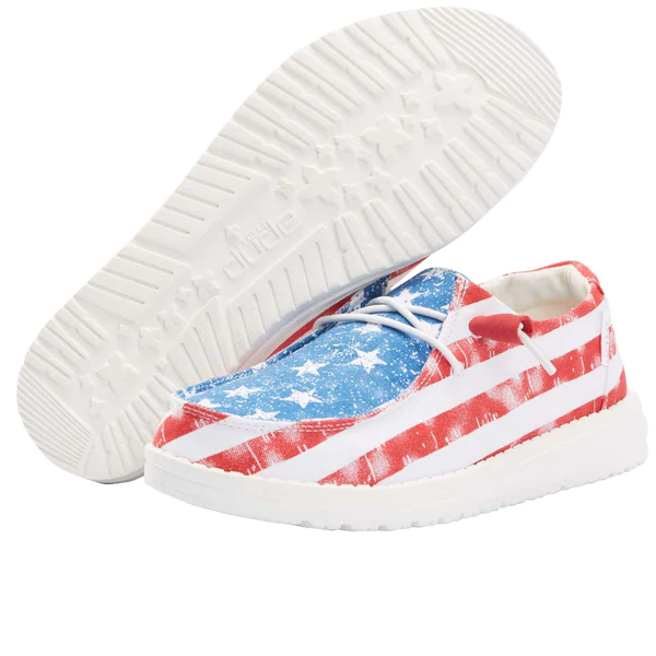 Hey Dude Womens Wendy Slip On Shoes- Star Spangled