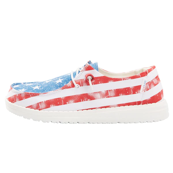 Hey Dude Womens Wendy Slip On Shoes- Star Spangled