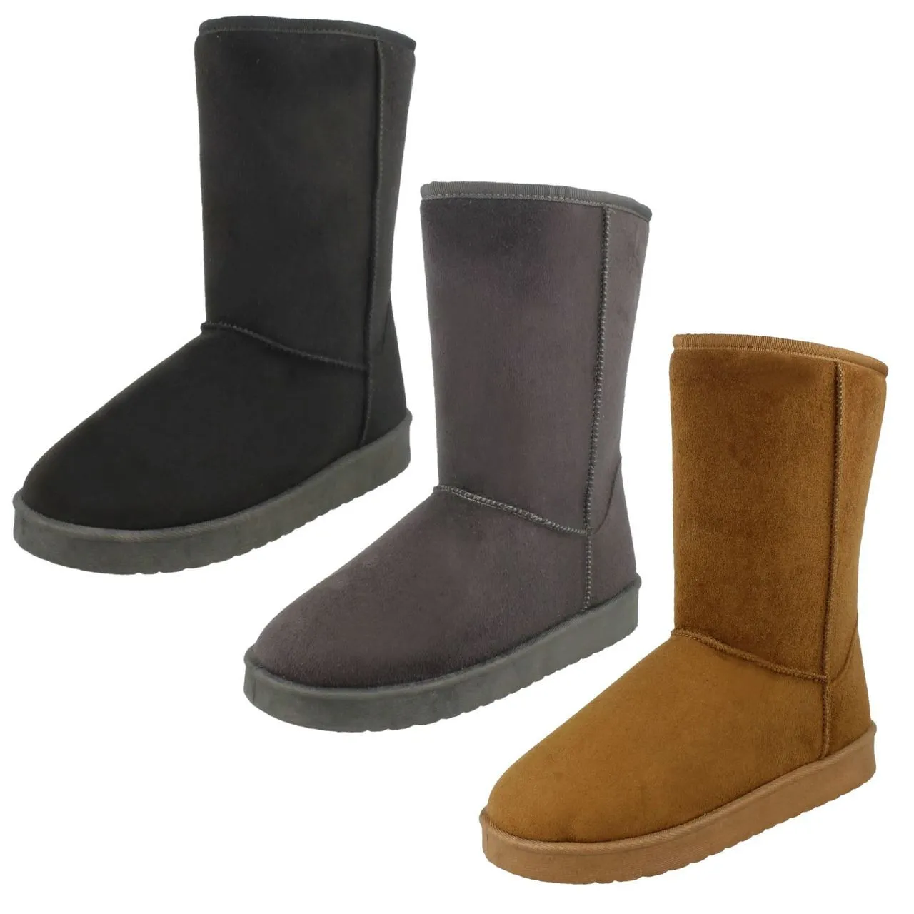 Ladies Spot On Mid Length Fleece Lined Boots F4406