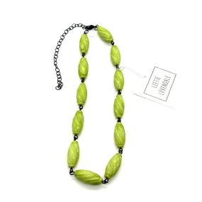 Lime Green Twisted & Textured Amelia Necklace