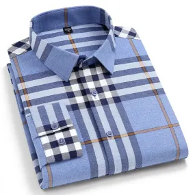 Men's Casual Comfortable Brushed Plaid Heavy Long-sleeve Shirt