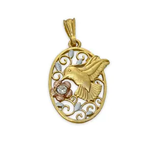 Mockingbird pendant in 18k of gold layering