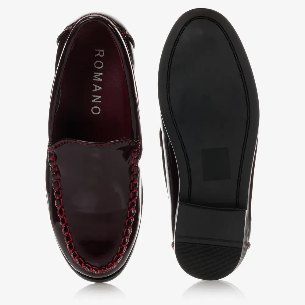 Patent Burgundy Slip-On Shoes