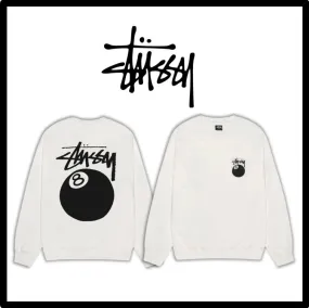 STUSSY  |Unisex Street Style Logo Skater Style Sweatshirts