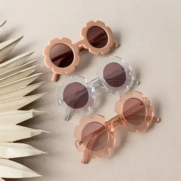 Toddler & Kid Daisy Sunglasses - Clear Peach