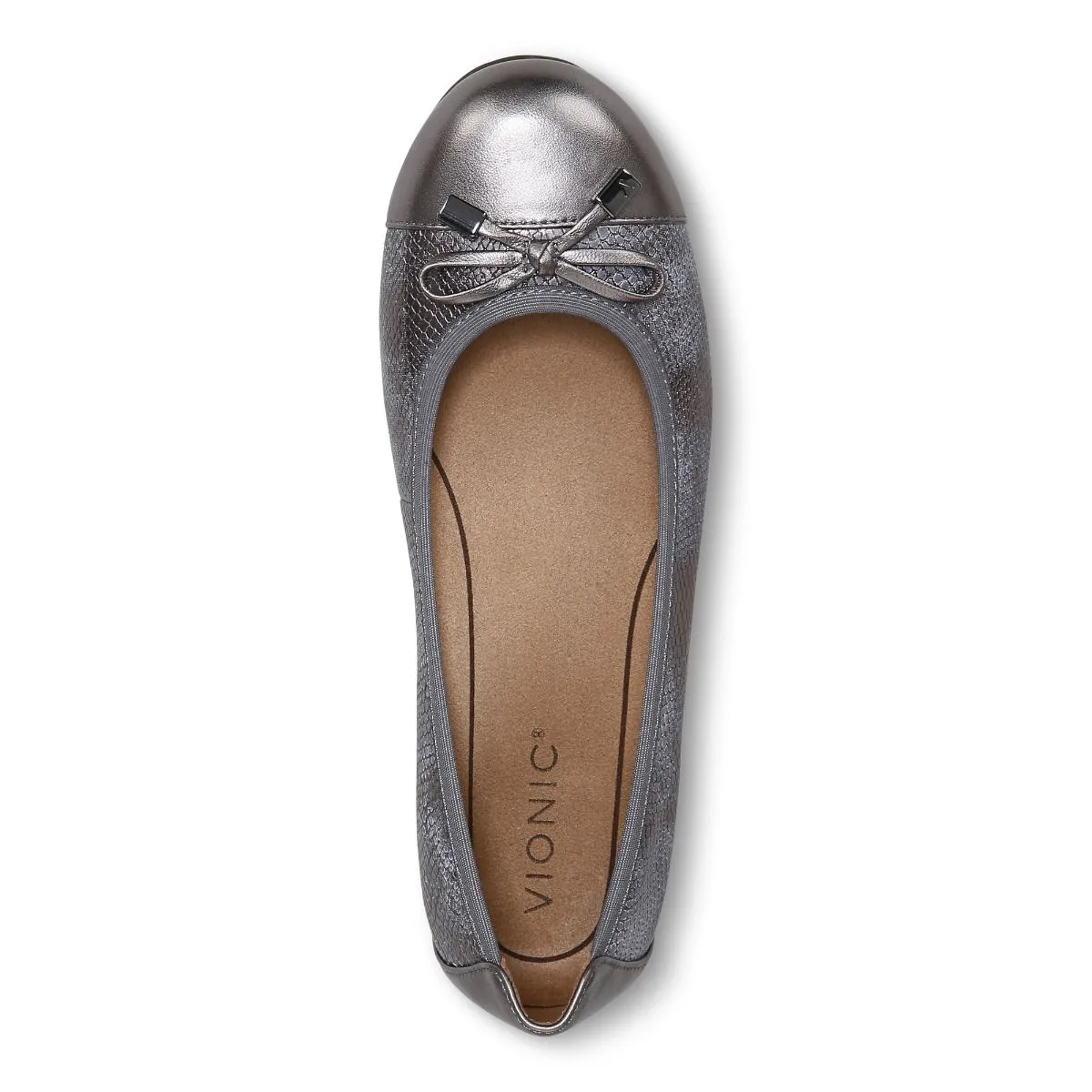 Voinic Womens Minna Ballet Flat Slip On Shoes- Pewter