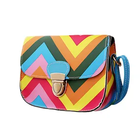 Women Bag PU Leather Rainbow Chain Of Small Messenger Bags Crossbody