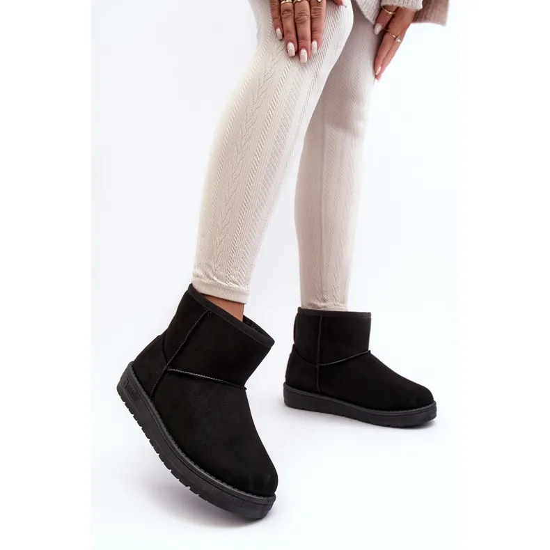 Women's Snow Boots Lined with Fur Black Big Star MM274158
